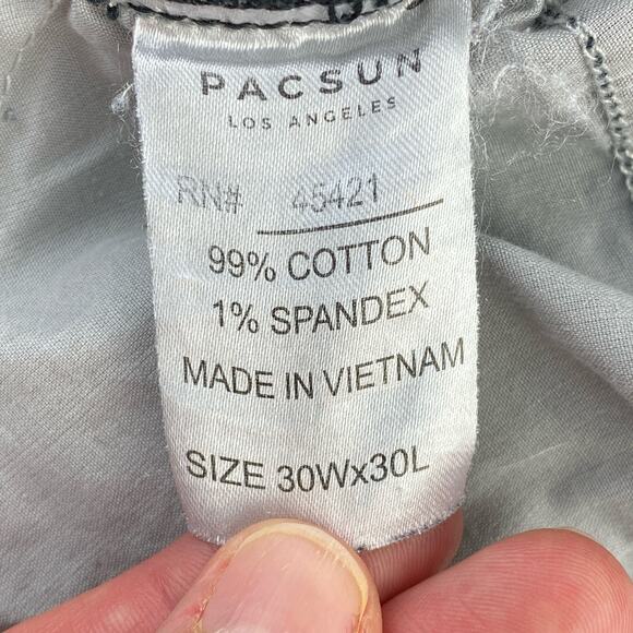 Pacsun Black High Waisted Distressed Stacked Skinny Denim Jeans Size 30 x 30 - Picture 11 of 12